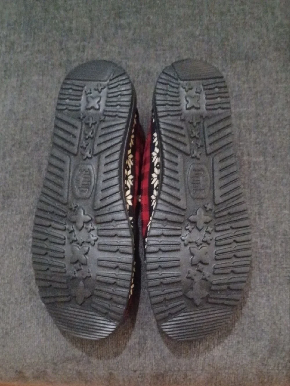 Hey Dude Men's Red, Black & White Patterned Boat Shoes